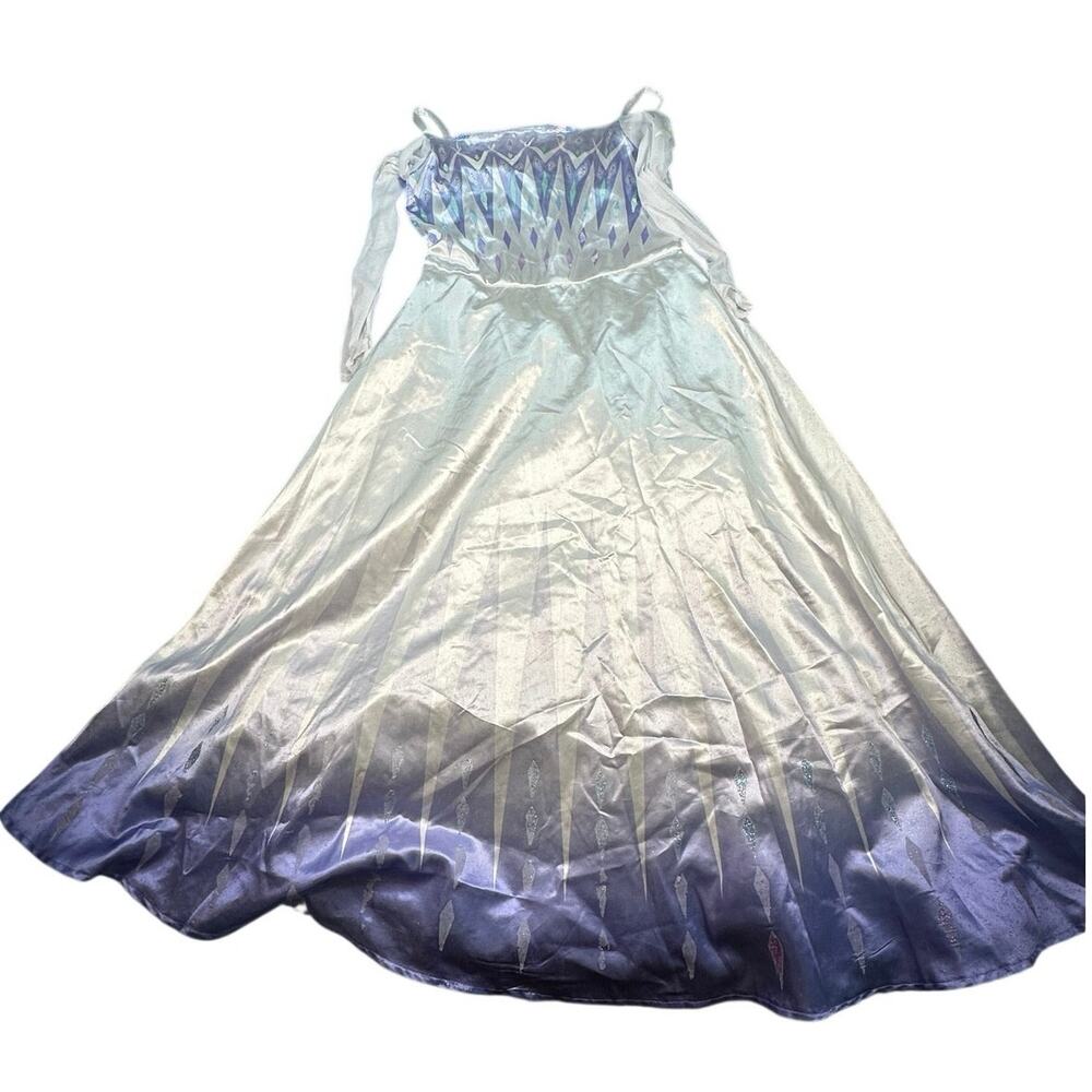 Disney Frozen 2 Elsa Epilogue Costume Dress White Purple Sparkle Cape M 7-8